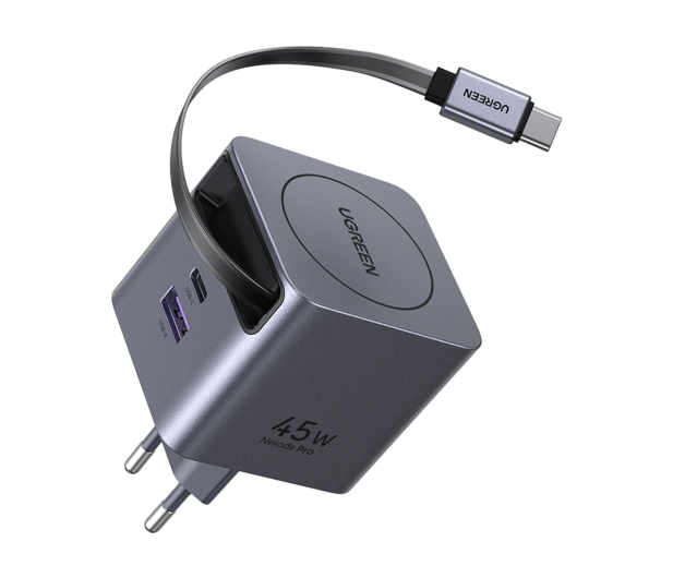 UGREEN Ładowarka sieciowa GaN X614USB-C + USB45W z kablem szara - 1417001 - zdjęcie 2